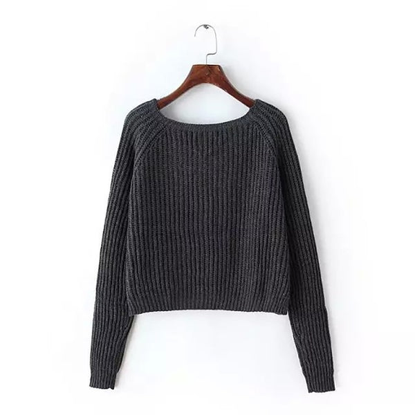 Autumn winter new 2017 crop sweater casual sexy women sweaters and pullovers knitted jumpers short basic solid slim pull femme