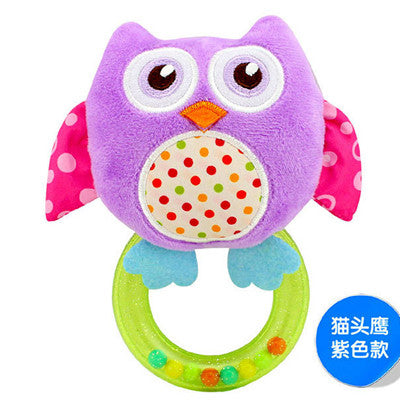 0-3 Y Baby Rattle hand Bell Toy 5 Style Owl Bird Chicken Animals Plush Happy Monkey Gift WJ290