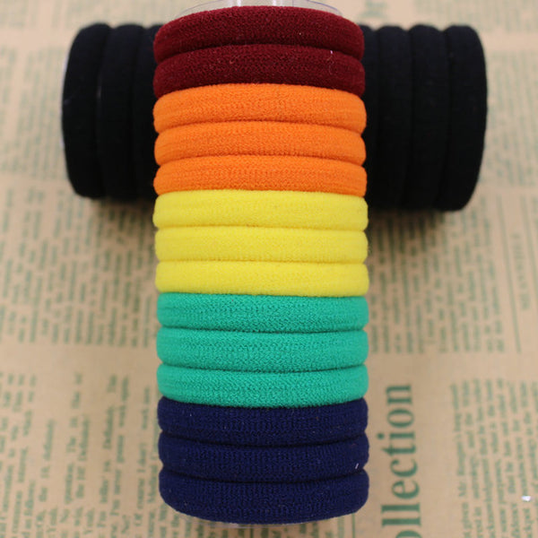 2015 New 50pcs/bag 40mm Pure White Hair Holders Rubber Bands Elastics Girl Women Tie Gum Fashion Free Shipping