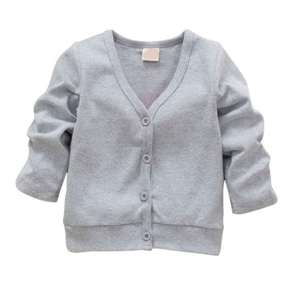 Child Boys Girls V-neck Cardigan Thick Cotton Jacket Coat Casual Comfortable SL01