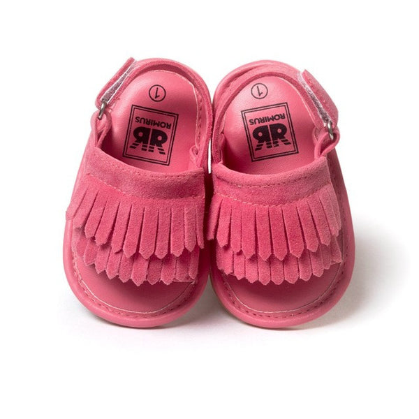 Hot Infant Baby Girl Shoes Leather Tassel Soft Bottom Crib Anti-slip Summer Shoes S01