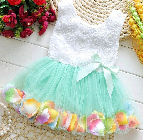 Toddler Baby Kid Girls Princess Party Tutu Lace Bow Flower Dresses Clothes Wholesale