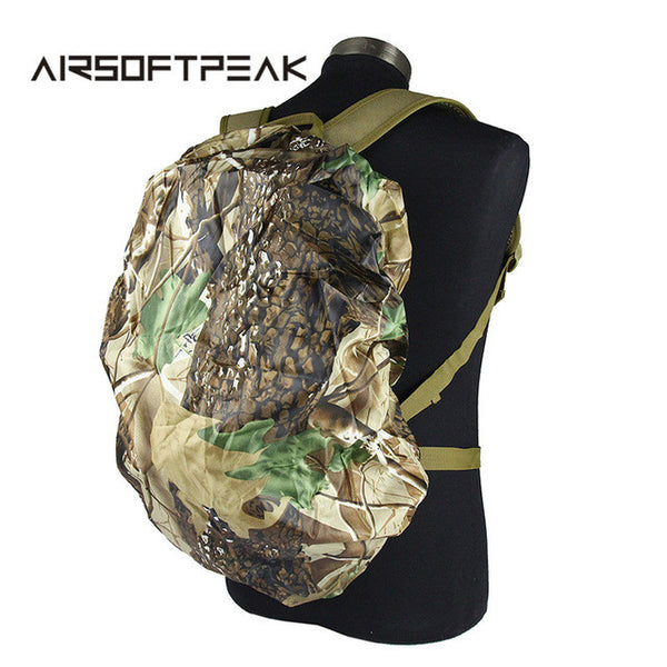 AIRSOFTPEAK 25L-40L Backpack Dust Rain Cover Waterproof Rucksack Bag Covers Camouflage Nylon Case For Hunting Camping Hiking