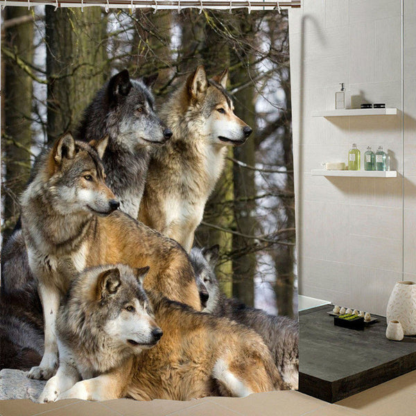 2016 Rushed New Cortina Ducha Bath Curtain Wolf Fashion Custom Shower Curtain 3d Cartoon Pattern Bathroom Decor Drop Shipping