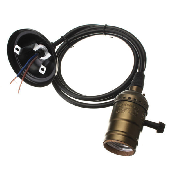 Lamp Base E27 Vintage Retro Edison Lamp Base Holder Pendant Bulb Light Screw Socket 4 Colors With Switch/No Switch 110V/220V