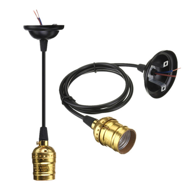 Lamp Base E27 Vintage Retro Edison Lamp Base Holder Pendant Bulb Light Screw Socket 4 Colors With Switch/No Switch 110V/220V