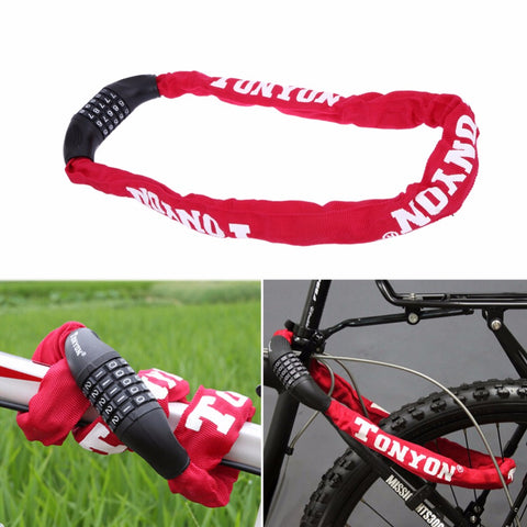 5 Digit Password Bicycle Lock Security Anti-Theft Combination Password Chain Lock for Bicycle Bike Motorcycle Sliding Glass Door
