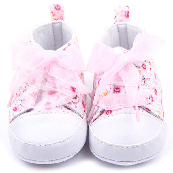 Baby Kids Girls Cotton Floral Infant Soft Sole Shoes Toddler First Walker 3 Colors