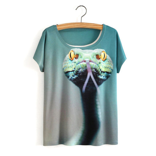 Summer Style White Tiger 3D Print T-Shirt Women Summer Clothes 2017 Round Collar Women T Shirt Female Tops