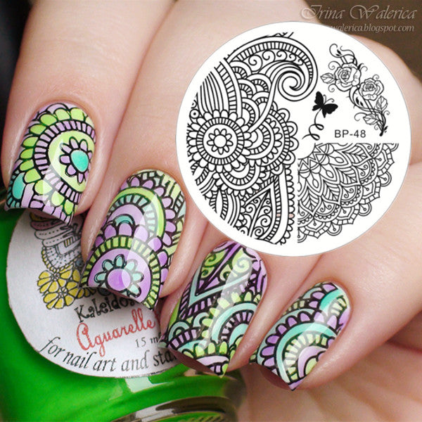 1pc 31 Designs Available Born Pretty Stamping Plate  Lace Starfish & Shell Negative Space Leaves Flowers Animals Nail Template