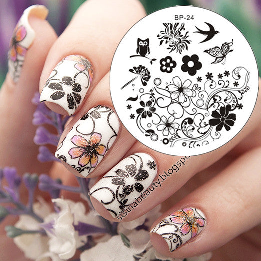 1pc 31 Designs Available Born Pretty Stamping Plate  Lace Starfish & Shell Negative Space Leaves Flowers Animals Nail Template