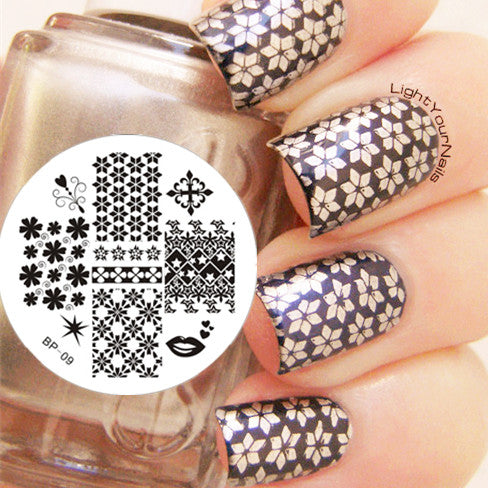 1pc 31 Designs Available Born Pretty Stamping Plate  Lace Starfish & Shell Negative Space Leaves Flowers Animals Nail Template