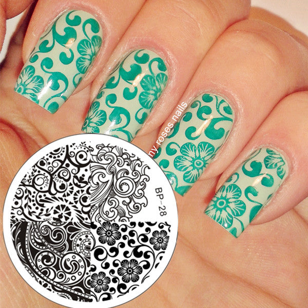 1pc 31 Designs Available Born Pretty Stamping Plate  Lace Starfish & Shell Negative Space Leaves Flowers Animals Nail Template