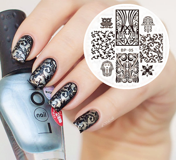 1pc 31 Designs Available Born Pretty Stamping Plate  Lace Starfish & Shell Negative Space Leaves Flowers Animals Nail Template