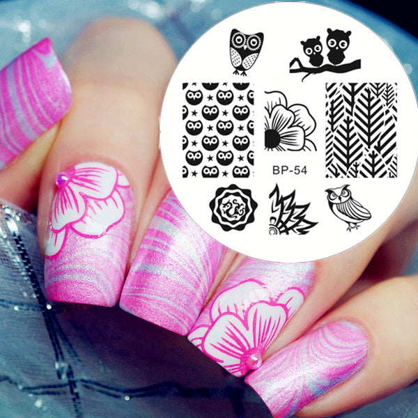 1pc 31 Designs Available Born Pretty Stamping Plate  Lace Starfish & Shell Negative Space Leaves Flowers Animals Nail Template