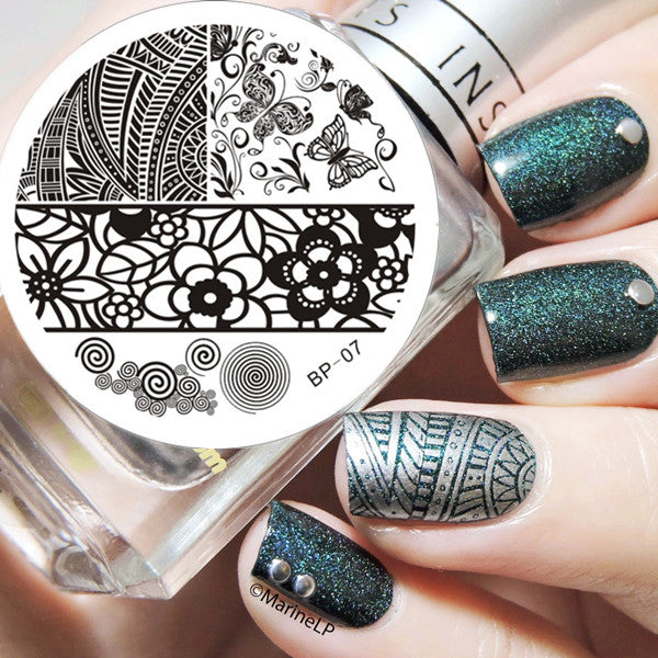 1pc 31 Designs Available Born Pretty Stamping Plate  Lace Starfish & Shell Negative Space Leaves Flowers Animals Nail Template