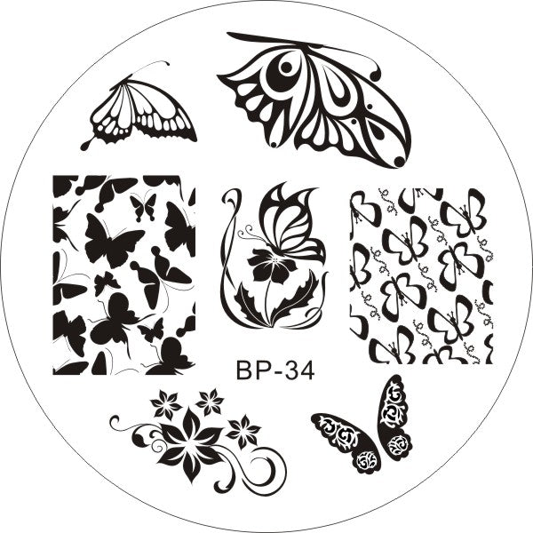 1pc 31 Designs Available Born Pretty Stamping Plate  Lace Starfish & Shell Negative Space Leaves Flowers Animals Nail Template