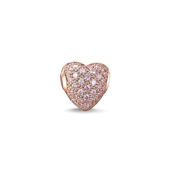Rose Gold Crystal Beads Fit Pandora Bracelet Necklace Heart Charms Fashion Women Jewelry Big Hole DIY Beads For Jewelry Making
