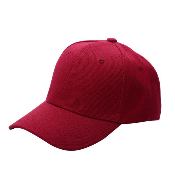 Men Women Plain Baseball Cap Unisex Curved Visor Hat Hip-Hop Adjustable Peaked Hat Visor Caps Solid