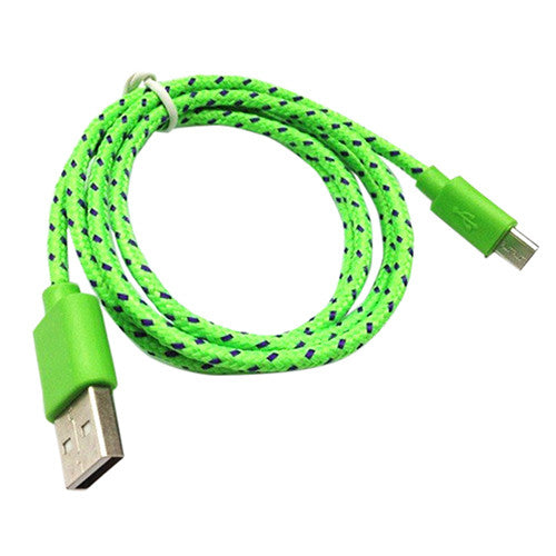 1m 2m 3m  Nylon Braided Fabric Micro USB Cable Charger Data Sync USB Cable Cord for Samsung Galaxy HTC Android Smart Phone 1pcs