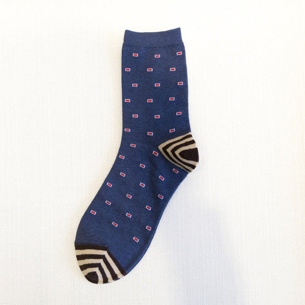 Fashion Mens Cotton Socks Colorful Jacquard Art Socks Hit Color Dot Long Happy Socks Men's Dress Sock 5pairs/lot