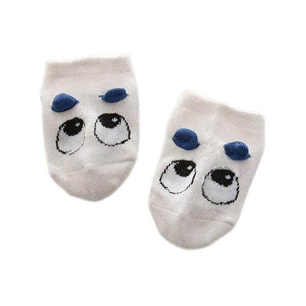 1 Pair Newborn Socks Baby Boy Kid Girls Infant Cute Eye Crib Warm Shoes Sox 0-3T