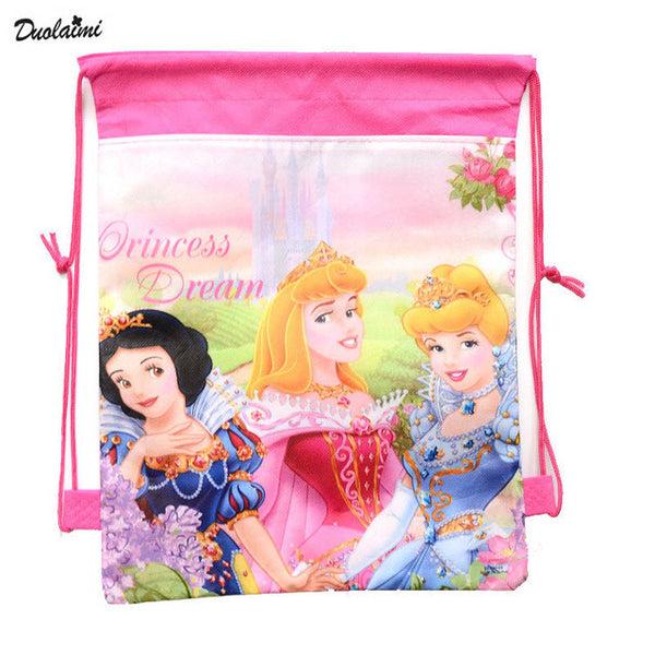 1 Pic children schoolbags Princess Drawstring Bags Cartoon For Girls & Boys multipurpose school backpack Christmas gifts 1515