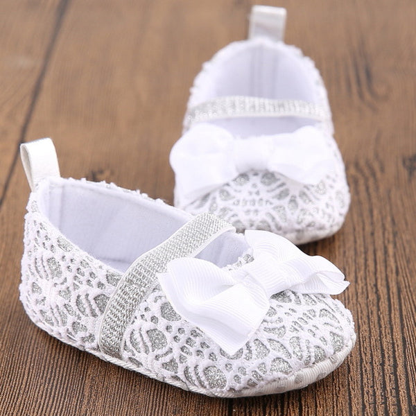Newborn Bowknot Baby Shoes Toddler Soft Soled Flower Crib Shoes Anti-slip 0-18M