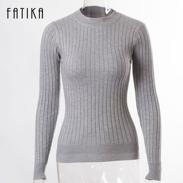 FATIKA Women's Sweaters And Pullovers Female Solid Wool Pullover Knitted Casual Oversized Pull Femme Sweater