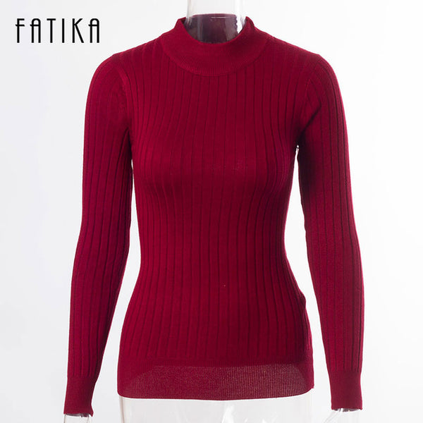 FATIKA Women's Sweaters And Pullovers Female Solid Wool Pullover Knitted Casual Oversized Pull Femme Sweater