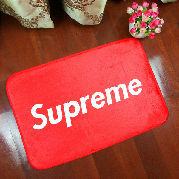 NEW!Supreme Letters To Camouflage Flannel Carpet Pad Brand Kitchen Toilet Mat Rug Mat Water Doorway Door Mat Free Shipping