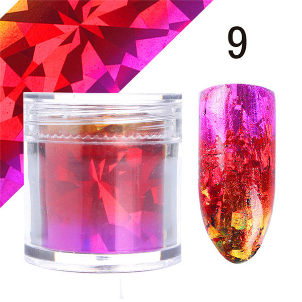 1 Roll Gradient Starry Nail Foil Paper Red Pink Gold Nail Transfer Stickers Manicure Accessories Nail Art Decorations 2.5*120cm