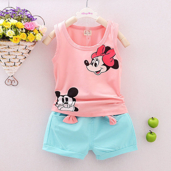 Summer 2PCS Kids Baby Girls Floral Vest Top Shorts Pants Set Clothes Girls Clothing Sets