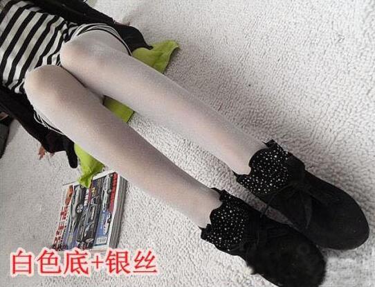 New Fashion Women Girls Silver Color Tights Lady Sexy Aanti Hook Stockings Female High Quality  Shiny Pantyhose