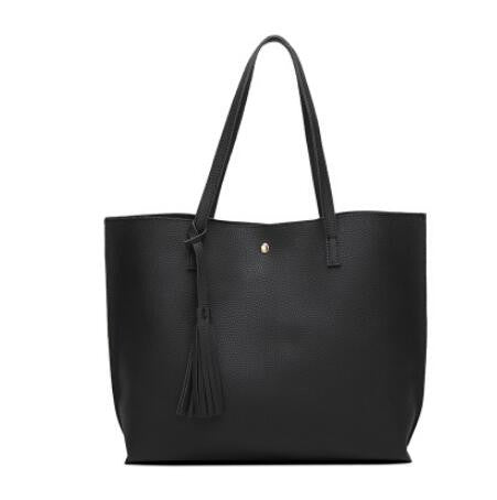 TopHandle Bag Big Bags Women Tote Tassel Casual High Grade Embossed Solid Bag With Cell Phone Pocket High Quality Hot Explosion