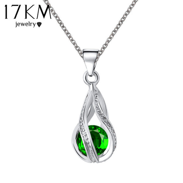 17KM Long Austrian Crystal Water Drop Necklaces & Pendants Gold Color Silver Color Maxi Necklaces for Women Gift collares 2016