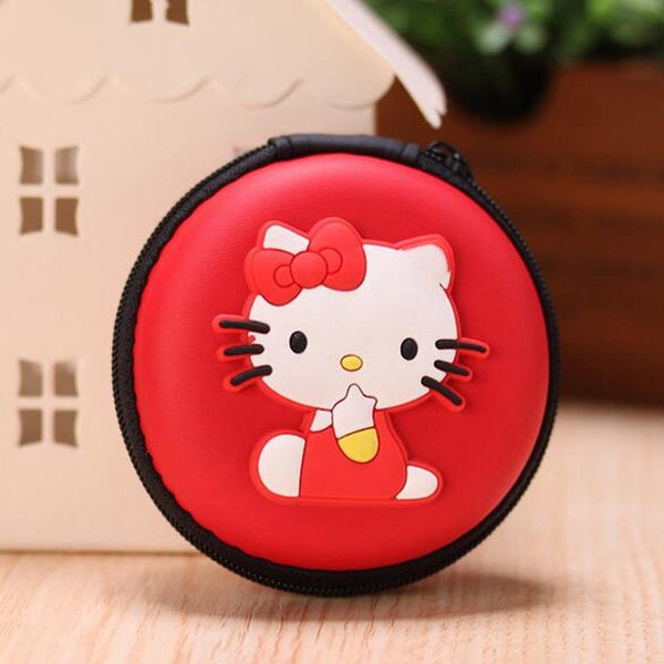 Women Kawaii Animals Cartoon Stitch Hello Kitty Silicone Coin Purse Key kids Girls Wallet Earphone Organizer Box Bags
