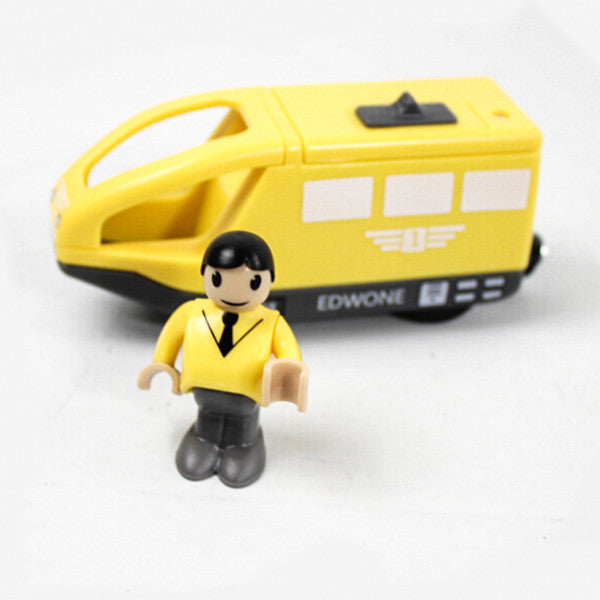 4 Colors Kids Electric Train Toys 11*5.5CM Magnetic Wooden Slot Diecast Electronic Vehicle Toy Birthday Gifts For Children Kids