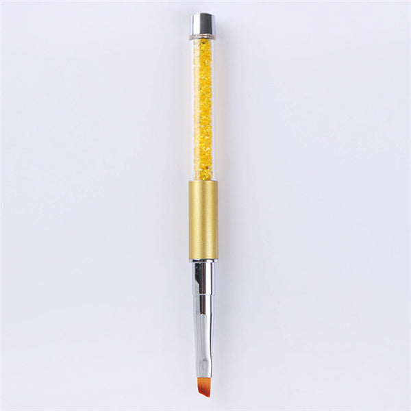 1 Pc Gradient Nail Art Pen UV Gel Pen Drawing Painting Brush Blue Green Yellow White Rhinestone Handle Manicure Nail Brush Tool