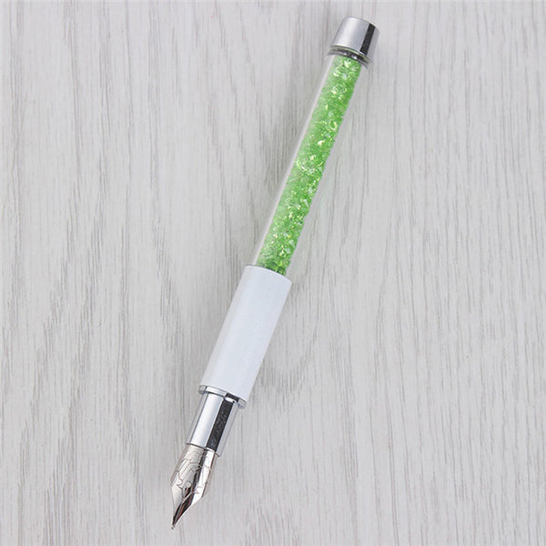 1 Pc Gradient Nail Art Pen UV Gel Pen Drawing Painting Brush Blue Green Yellow White Rhinestone Handle Manicure Nail Brush Tool