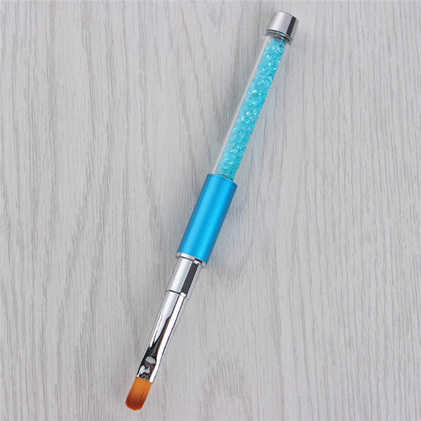 1 Pc Gradient Nail Art Pen UV Gel Pen Drawing Painting Brush Blue Green Yellow White Rhinestone Handle Manicure Nail Brush Tool