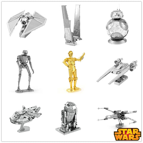 3D Assembling Metal Model Star Wars Millennium Falcon/K-2SO/TIE STRIKER NANO Puzzles DIY Gift Chinese Creative toys Classic