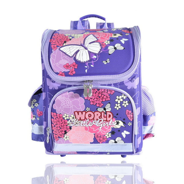 wenjie brother Kids butterfly Schoolbag Backpack EVA Folded Orthopedic Children School Bags For Boys and girls Mochila Infantil