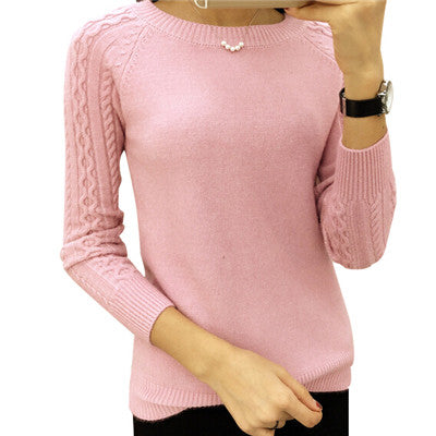 6 Colors Sweaters Women 2016 Hot Sale Winter O-neck Long Sleeve  Pullovers Knitted Sweater Female Warm Tops