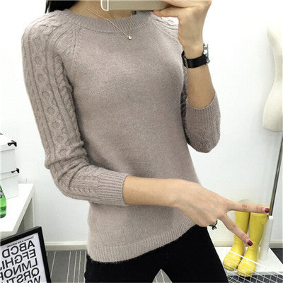 6 Colors Sweaters Women 2016 Hot Sale Winter O-neck Long Sleeve  Pullovers Knitted Sweater Female Warm Tops