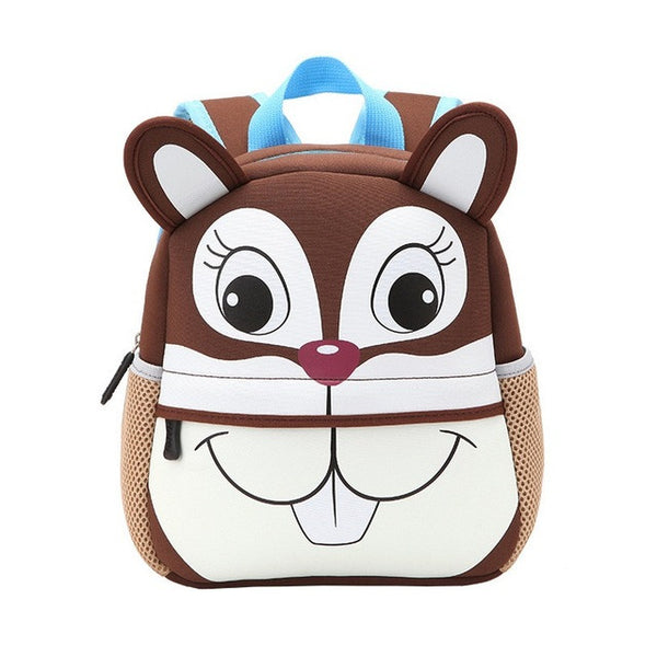 Children 3D Cute Animal Design Backpack Toddler Kid Neoprene School Bags Kindergarten Cartoon Comfortable Bag Giraffe Monkey Owl