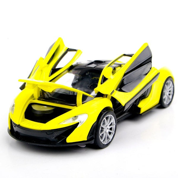 Collectible Car Models 1:32 Yellow McLaren P1 Alloy Diecast Car Model Toy Vehicles Electronic Car With Light&Sound Gift for Kids