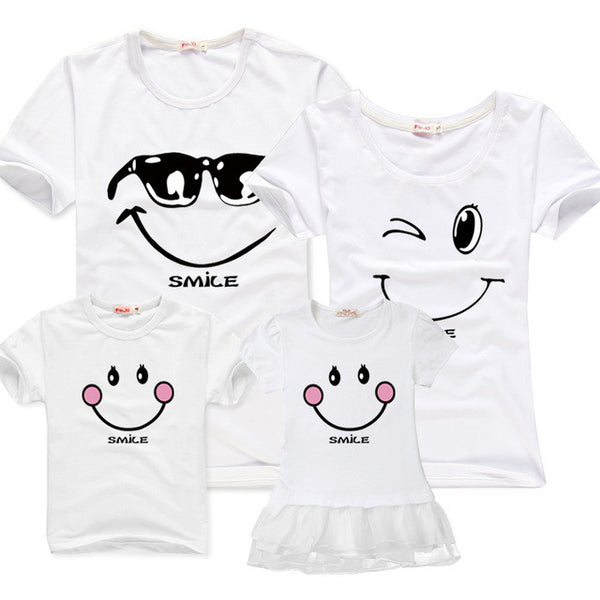 Family matching clothes mother daughter dresses son outfits cotton casual short-sleeve T-shirt family look father baby clothing