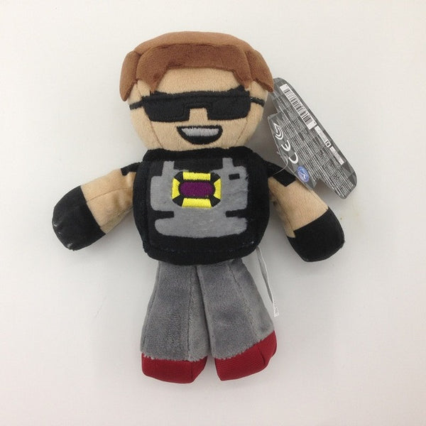 18-23cm Minecraft Steve Tube Heroes Plush Toys Tube Heroes TDM Captain Sparklez Sky Exploding Jeromeasf Stuffed Toys Child Gifts