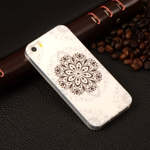 Coque For iphone 5 Case Mandala Flag TPU Soft Plastic Case For Apple iphone se 5S Case Owl Tower Back Cover Phone ShockProof Bag